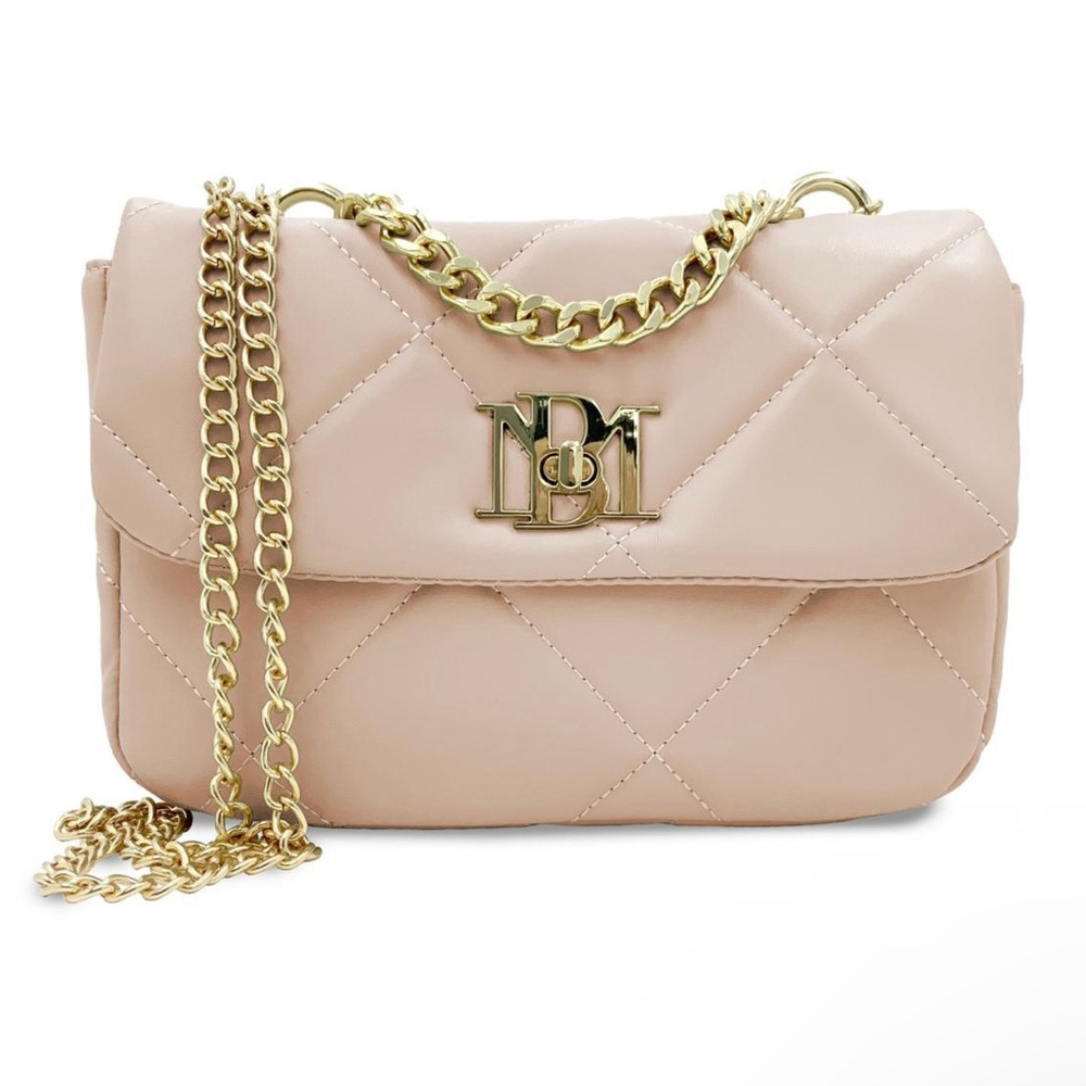 NWT Badgley Mischka Big Diamond Quilted Crossbody Bag - Off White - Picture 10 of 10